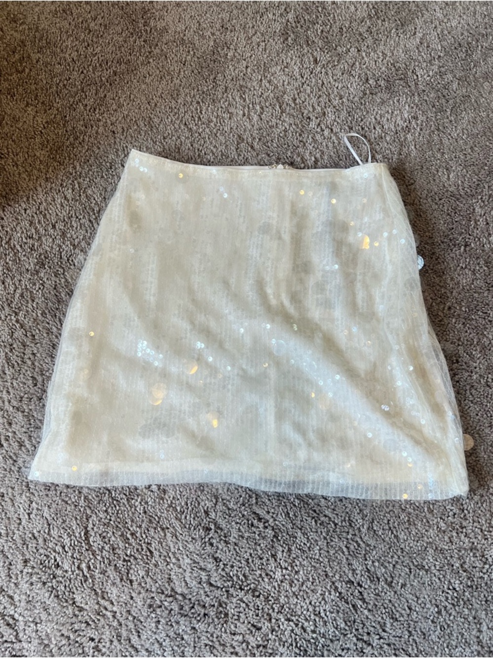 Showpo White Sequin Mini Skirt